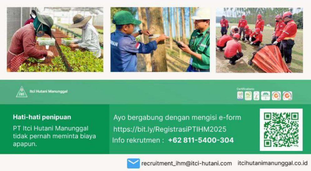 PT Itci Hutani manunggal merupakan Perusahaan yang bergerak di Hutan Tanaman Industri (HTI) dengan perkebunan utama Acacia dan Eucalyptus, berlokasi di Provinsi Kalimantan Timur, Kalimantan Utara & Kalimantan Barat.